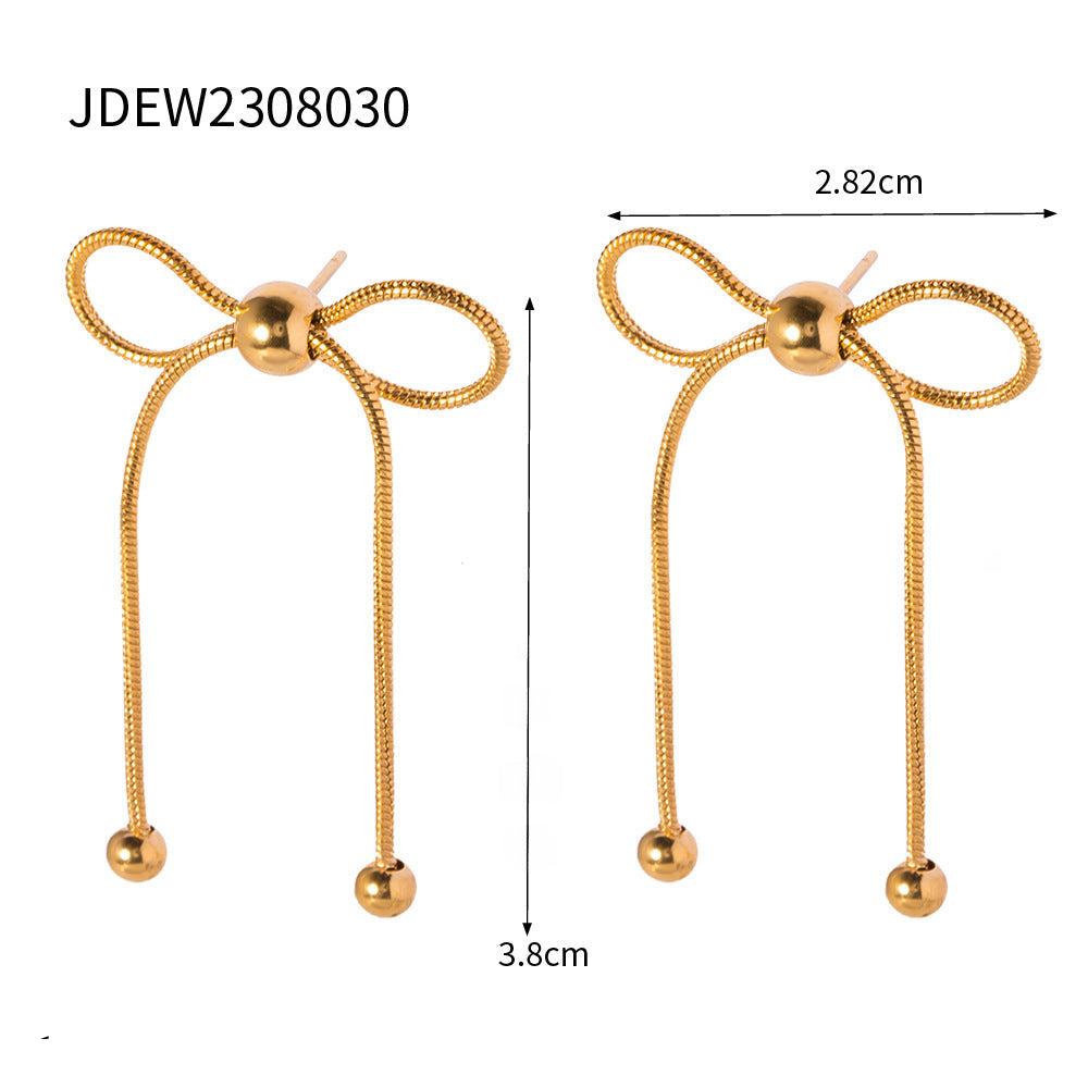 Wholesale Vintage Bowknot Stainless Steel Earrings Necklaces