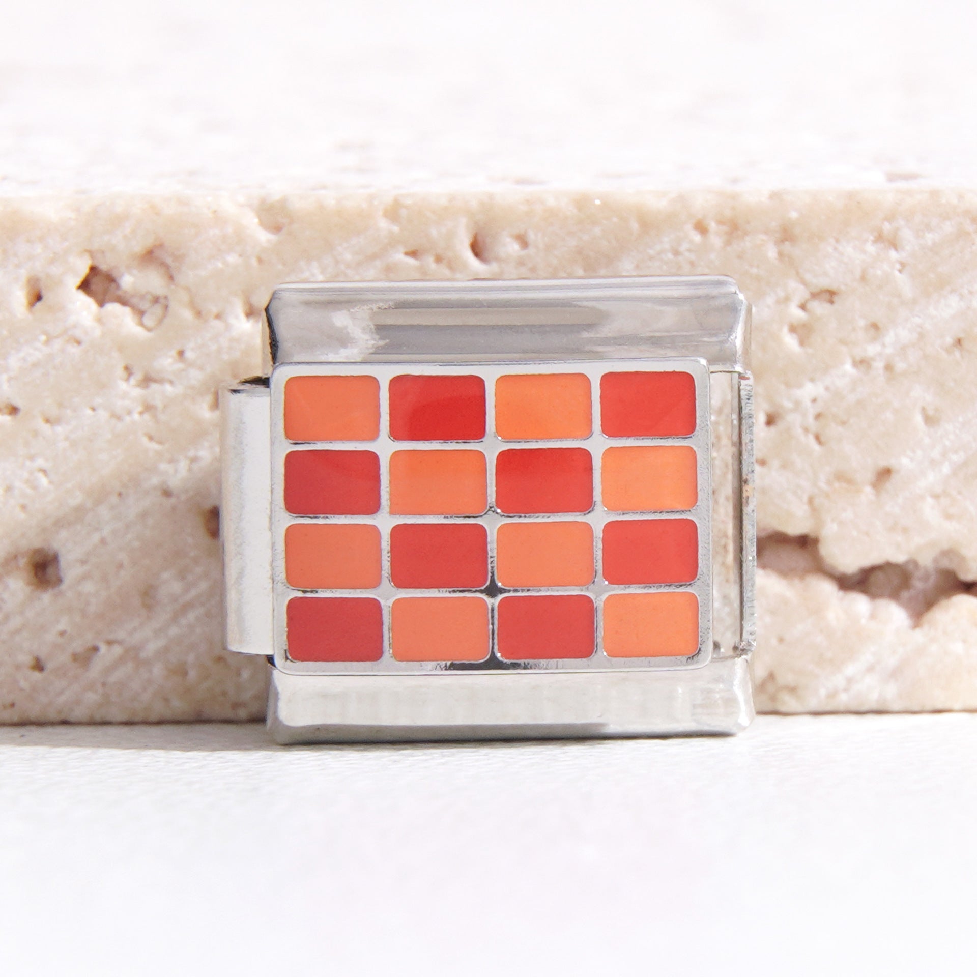 Wholesale Italian Charm Bracelet 9mm DIY Splicing Checkerboard Series Stainless Steel Composable Bracele