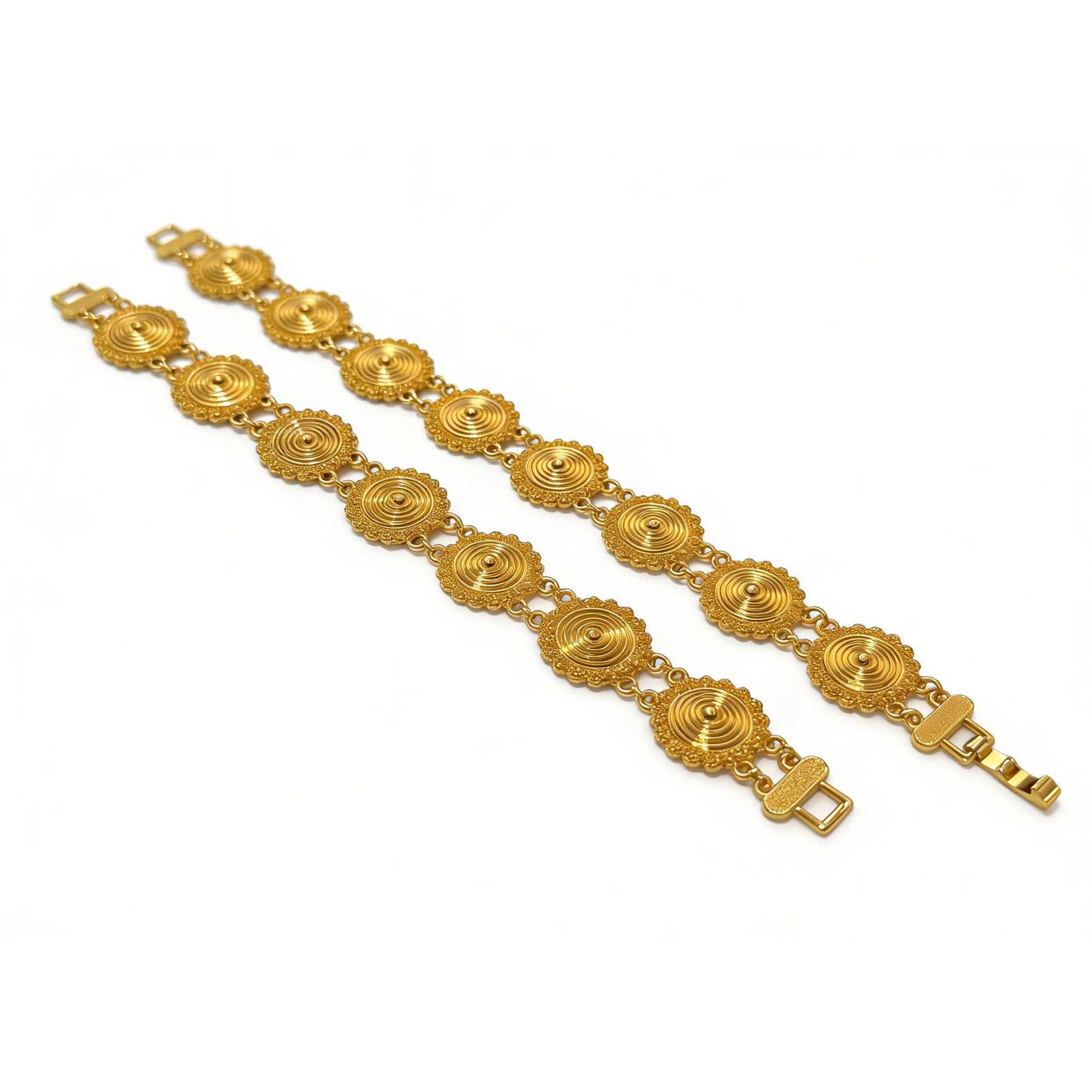 Wholesale Middle Eastern Retro Heart Geometric Chain Bracelet Gold Plated Alloy Women' s Jewelry Accessory Gift