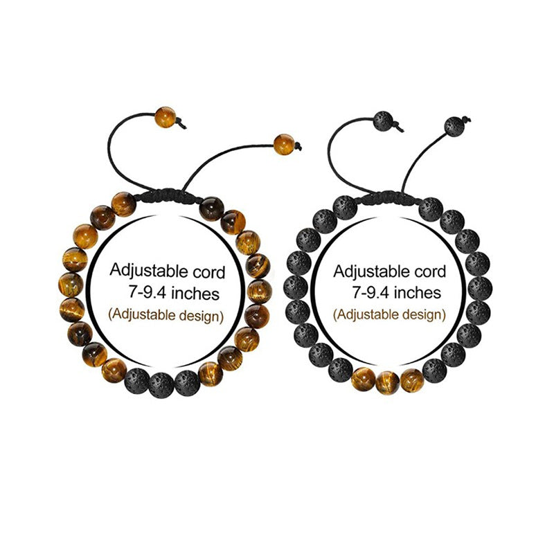 Wholesale Men's Bracelets Stone Tiger Eye Stone Braided Bracelets ACC-BT-Ruiz003