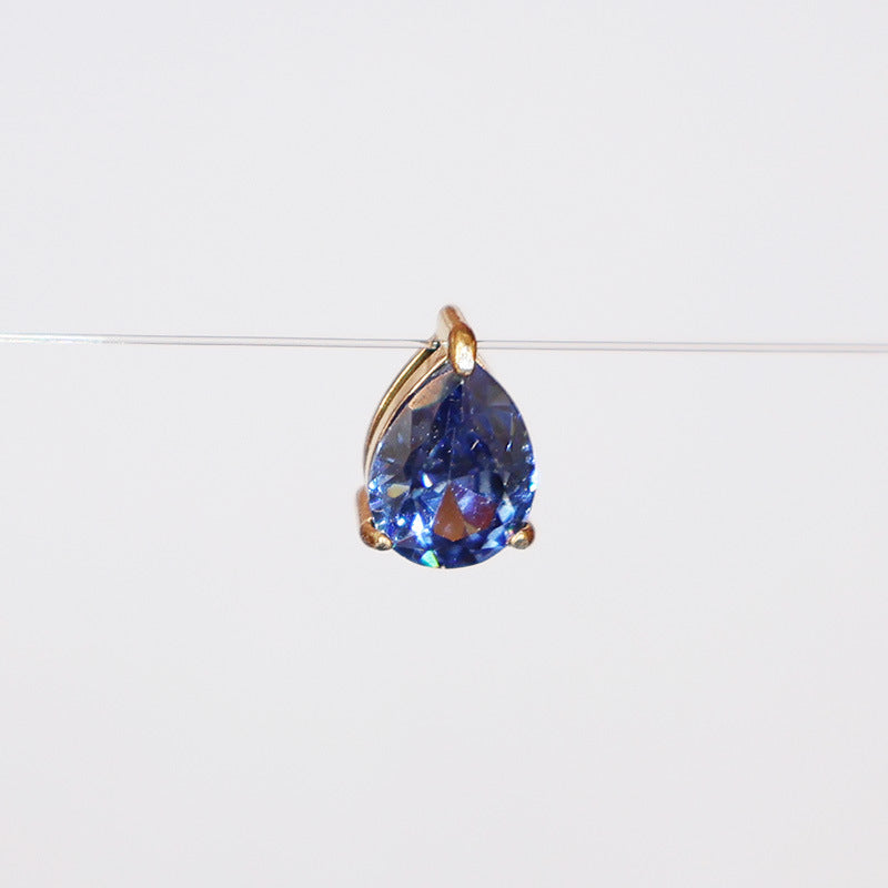 Wholesale DIY accessories stainless steel pear-shaped teardrop zircon pendants