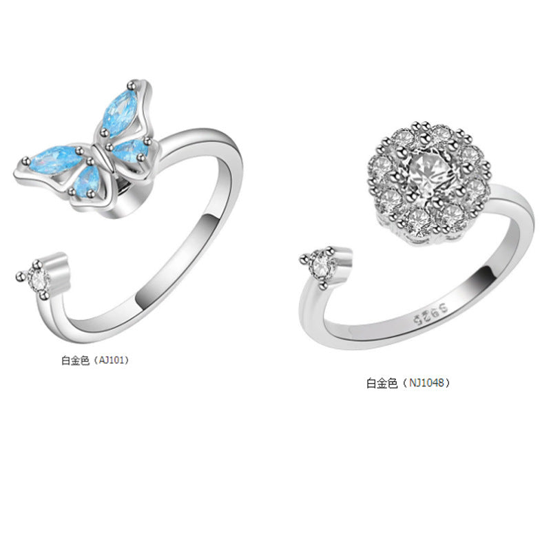 Wholesale Diamond Set Rotating Copper Ring ACC-RS-YZM002