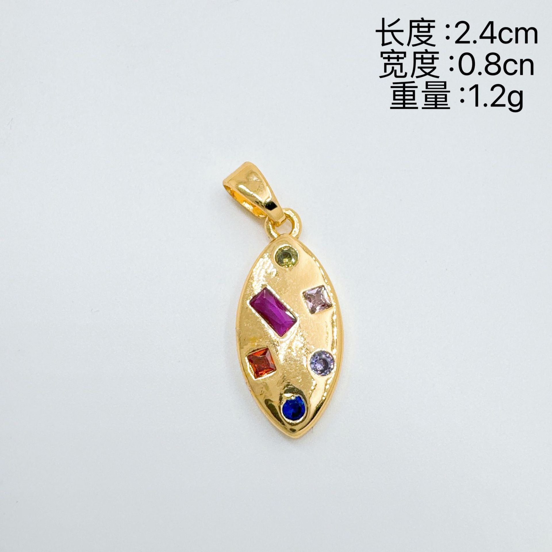 Wholesale Retro Geometric Evil Eye Pendant Necklace Copper Zircon Gold Plated DIY Jewelry Making Accessory Trendy Gift