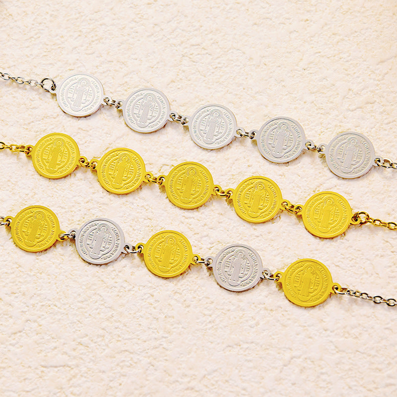 Wholesale Stainless Steel Bracelet  Circle Steel Ball Priest Light Luxury  Bracelet