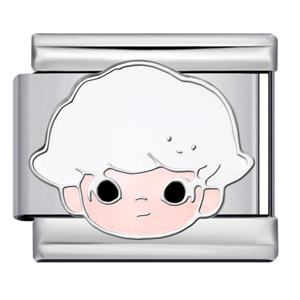 Wholesale 2pcs/pack  Italian Charm Bracelet 9mm DIY Splicing Anime Cute Cartoon Stainless Steel Composable Bracelet