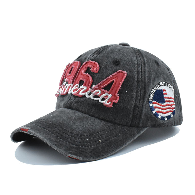 Wholesale washed baseball cap three-dimensional embroidery baseball cap
