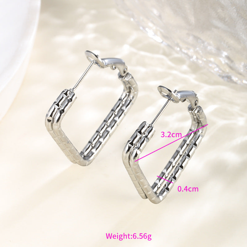 Wholesale Stainless steel heart-shaped large circle earrings