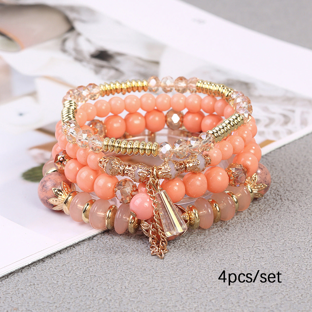 Wholesale Bohemian Crystal Pendant Glass Bracelet ACC-BT-Lijie005