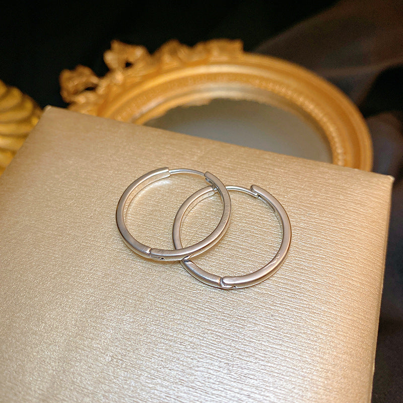 Wholesale 925 silver needle exaggerated geometric metal earrings