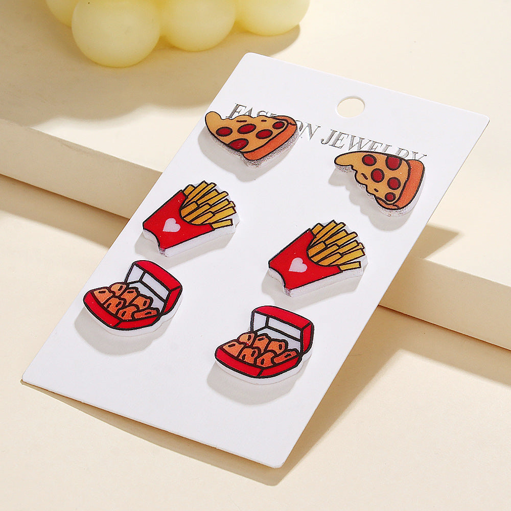 Wholesale Acrylic  Pizza Fries Chicken Nuggets Earrings