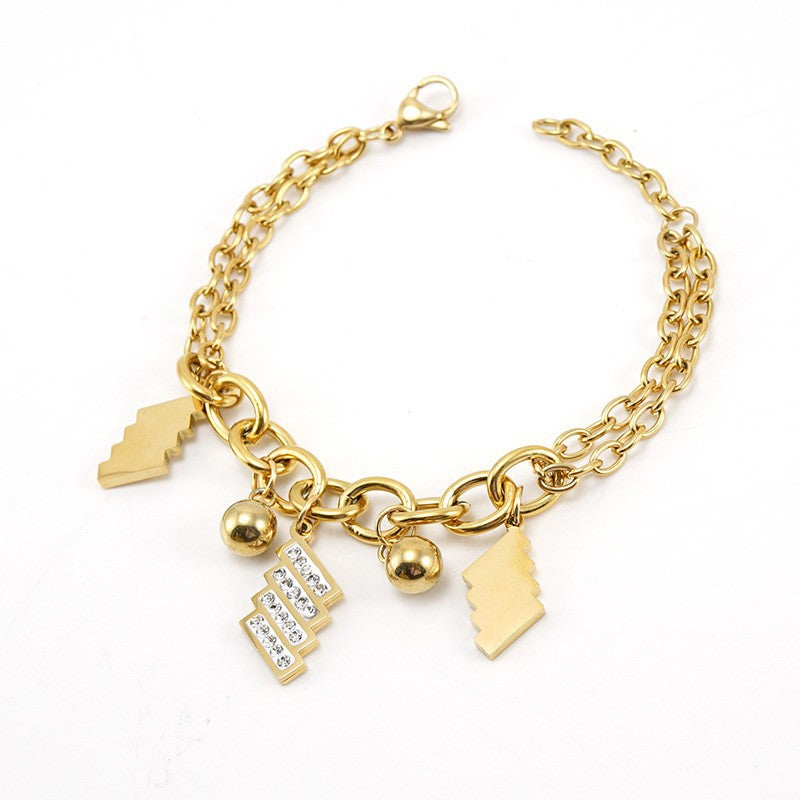 Wholesale Stainless steel zircon bracelet