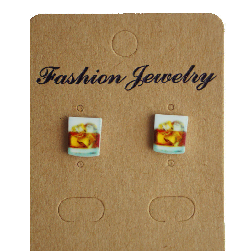 Wholesale 2 Pairs/Pack UFO Turtle Shell Strawberry Avocado Acrylic Earrings ACC-ES-HY096