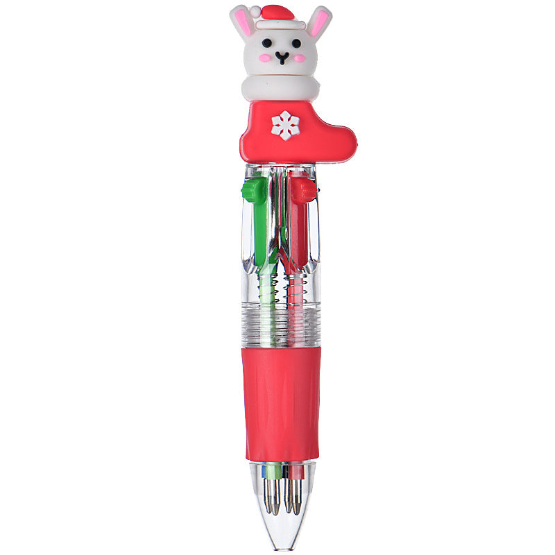 Wholesale Cute cartoon Christmas four-color ballpoint pen