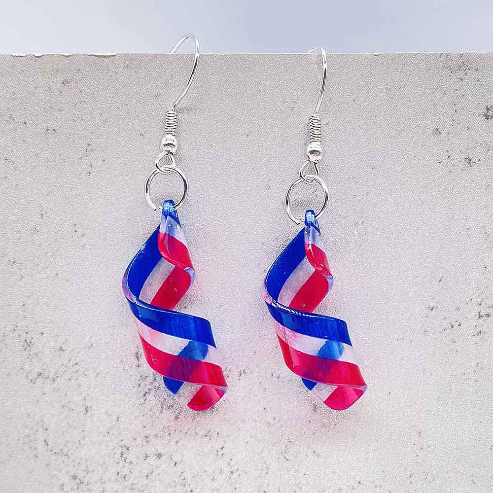 Wholesale American Independence Day Earrings Spiral Flag Acrylic Earrings