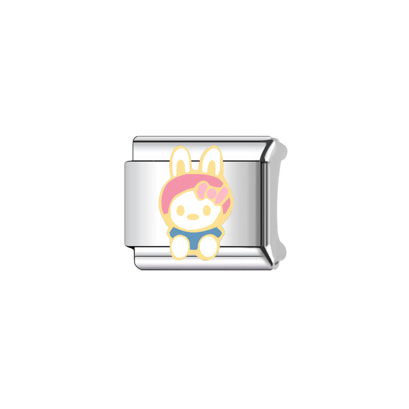 Wholesale Italian Charm Bracelet 9mm DIY Splicing Cute Cat Stainless Steel Composable Bracelet