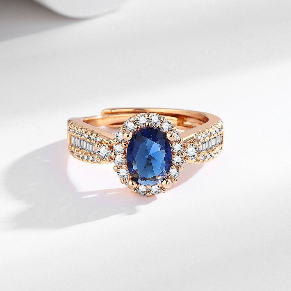 Wholesale light luxury inlaid colored diamond rings