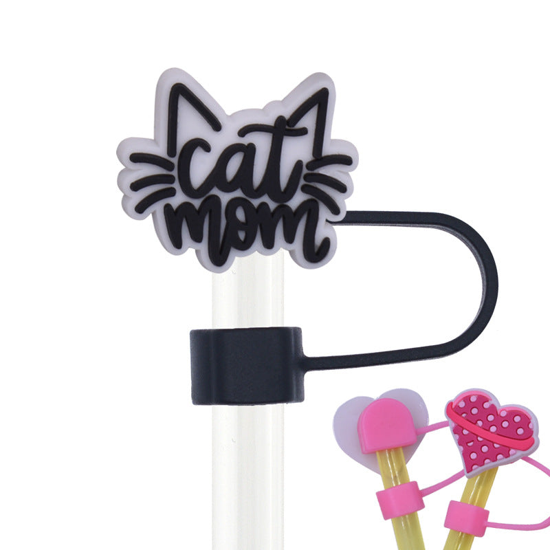 Wholesale Random 100pcs Animal Pet Cat Straw Cover 10MM Straw Tube Cap
