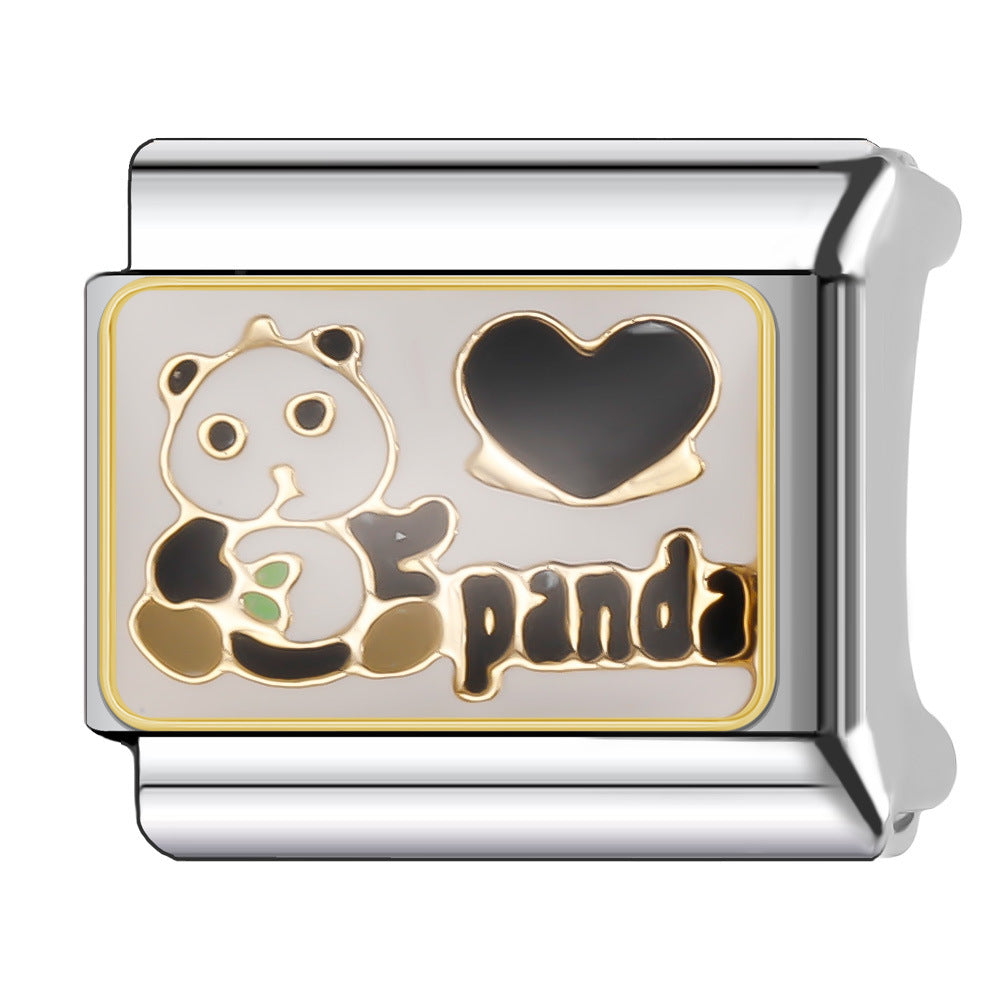 Wholesale Italian Charm Bracelet 9mm DIY Splicing National Tourism Scenic Logo Stainless Steel Composable Bracelet