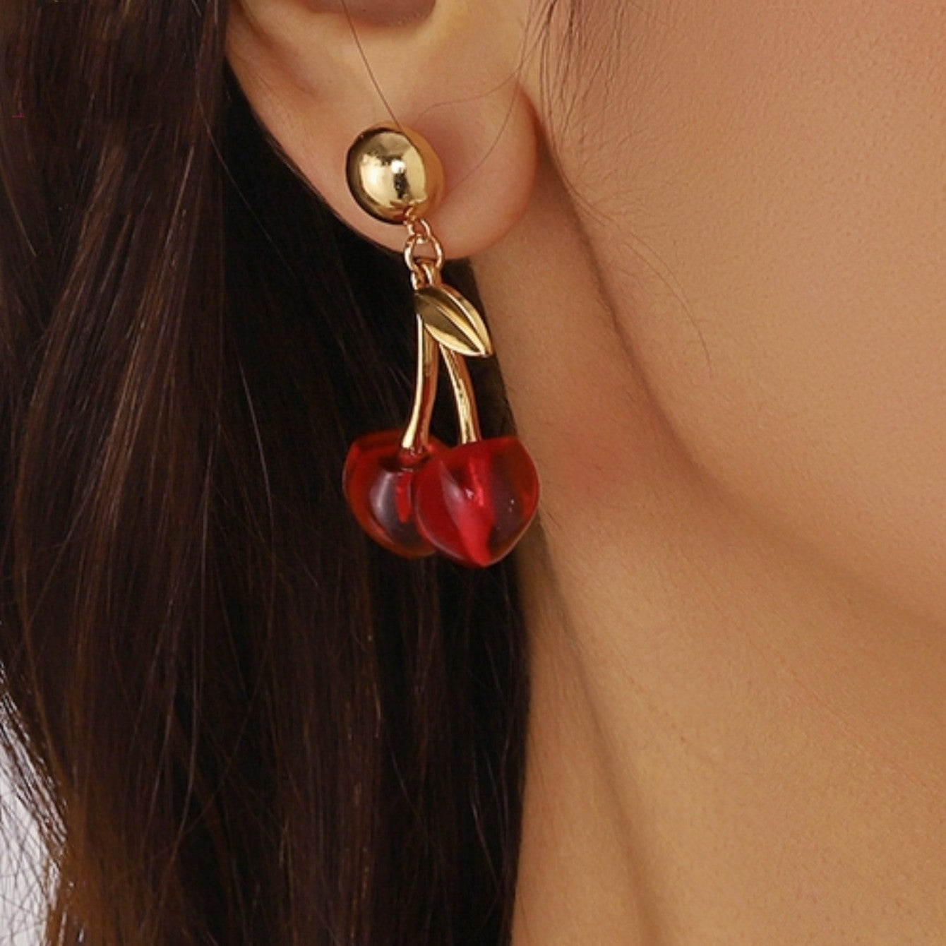 Wholesale  red cherry strawberry fruit earrings