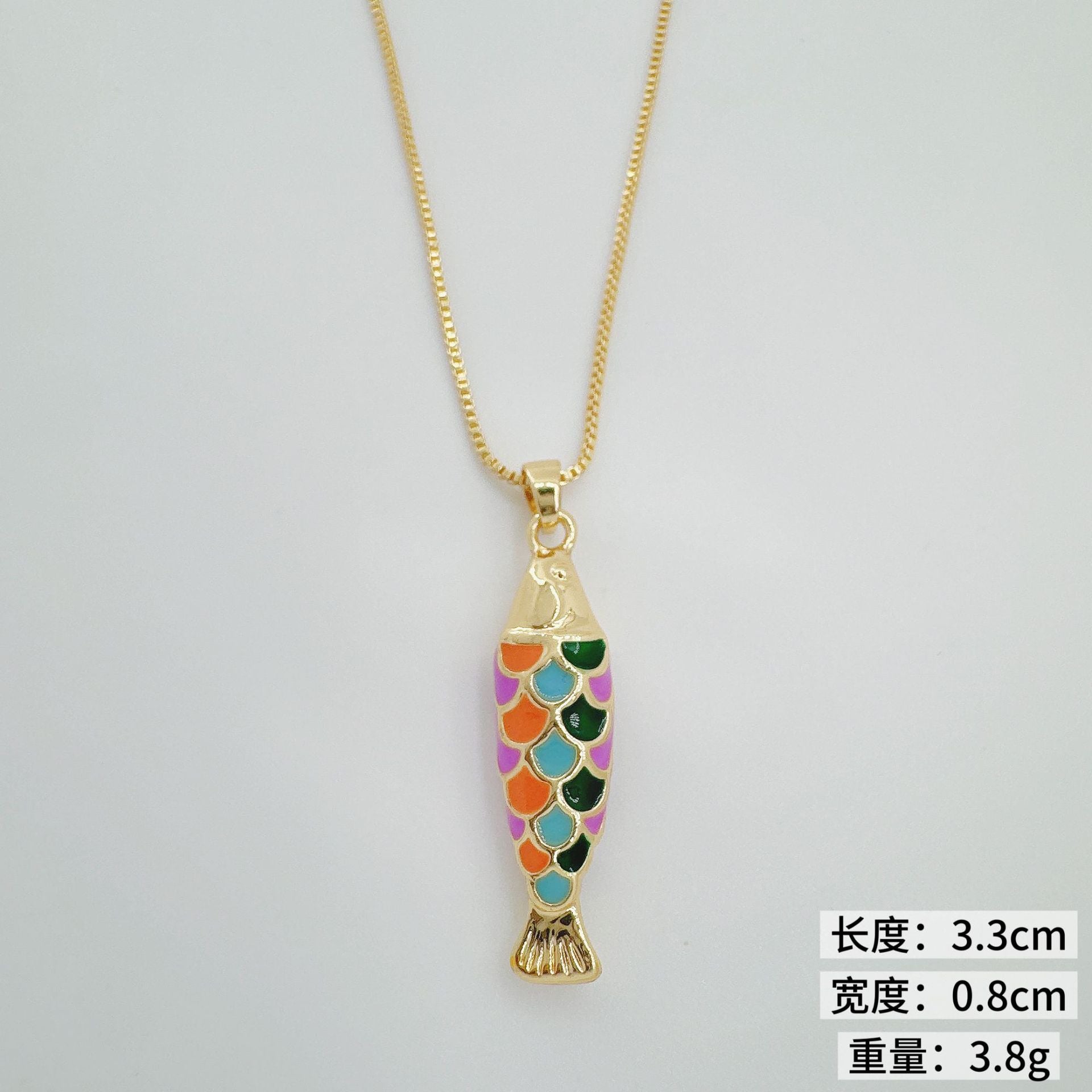 Wholesale Copper Gold Plated Vintage 3D Koi Fish Pendant Necklace Jewelry Accessory for Women