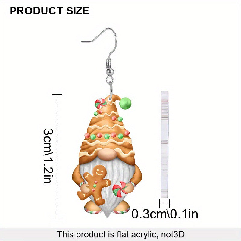 Wholesale Christmas Gingerbread Man Candy Cookie Acrylic Pendant Earrings