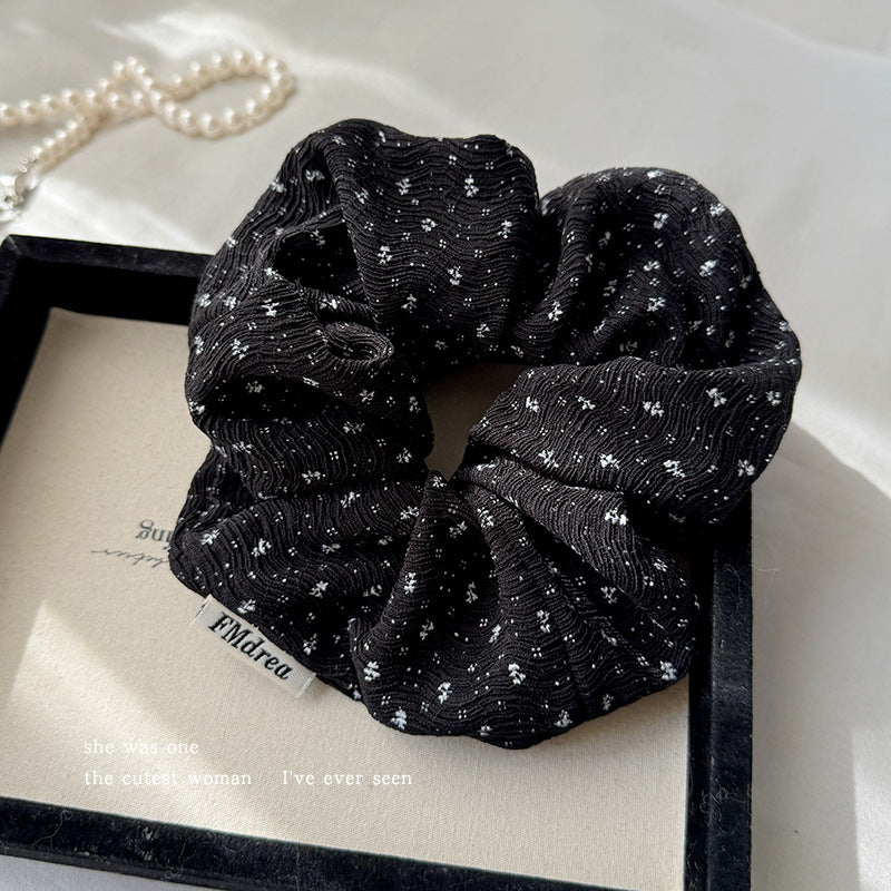 Wholesale  Black and White Floral  Hair Ring Hair Scrunchies