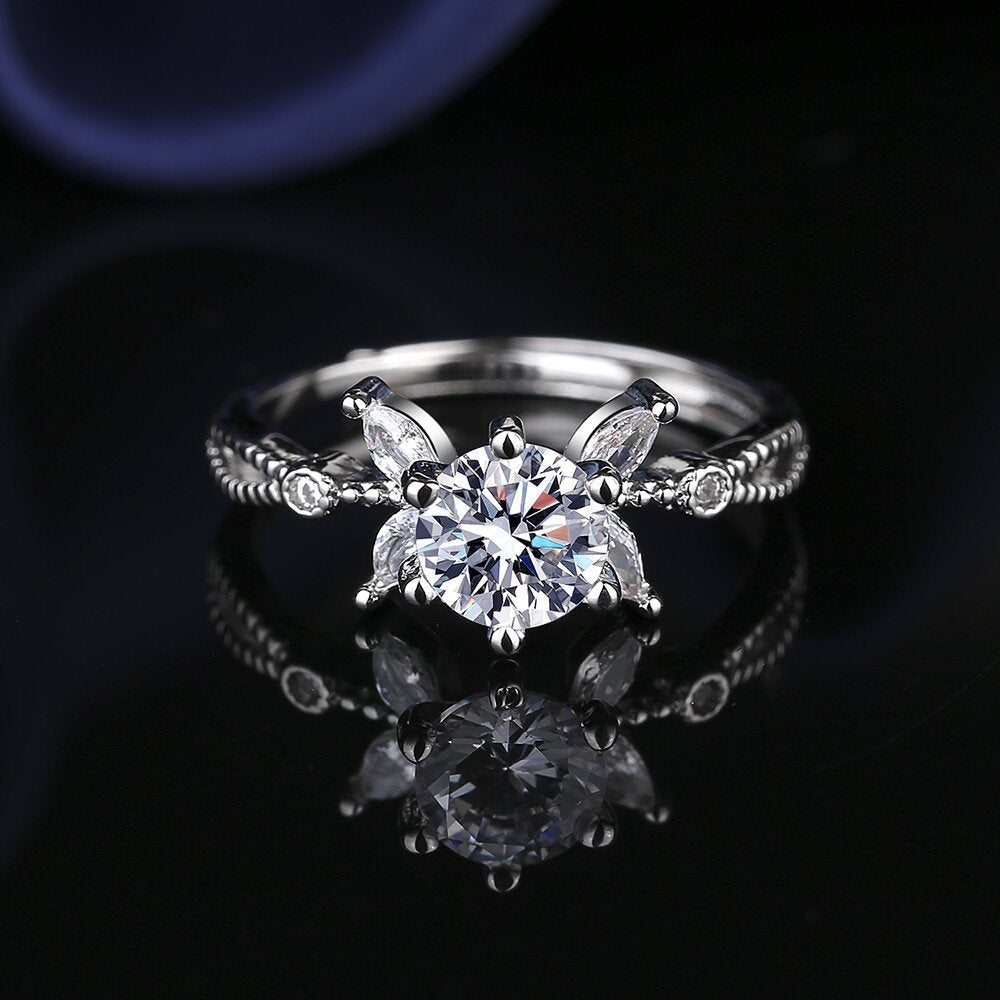 Wholesale Man-Made Diamond One Carat Moissanite Ring