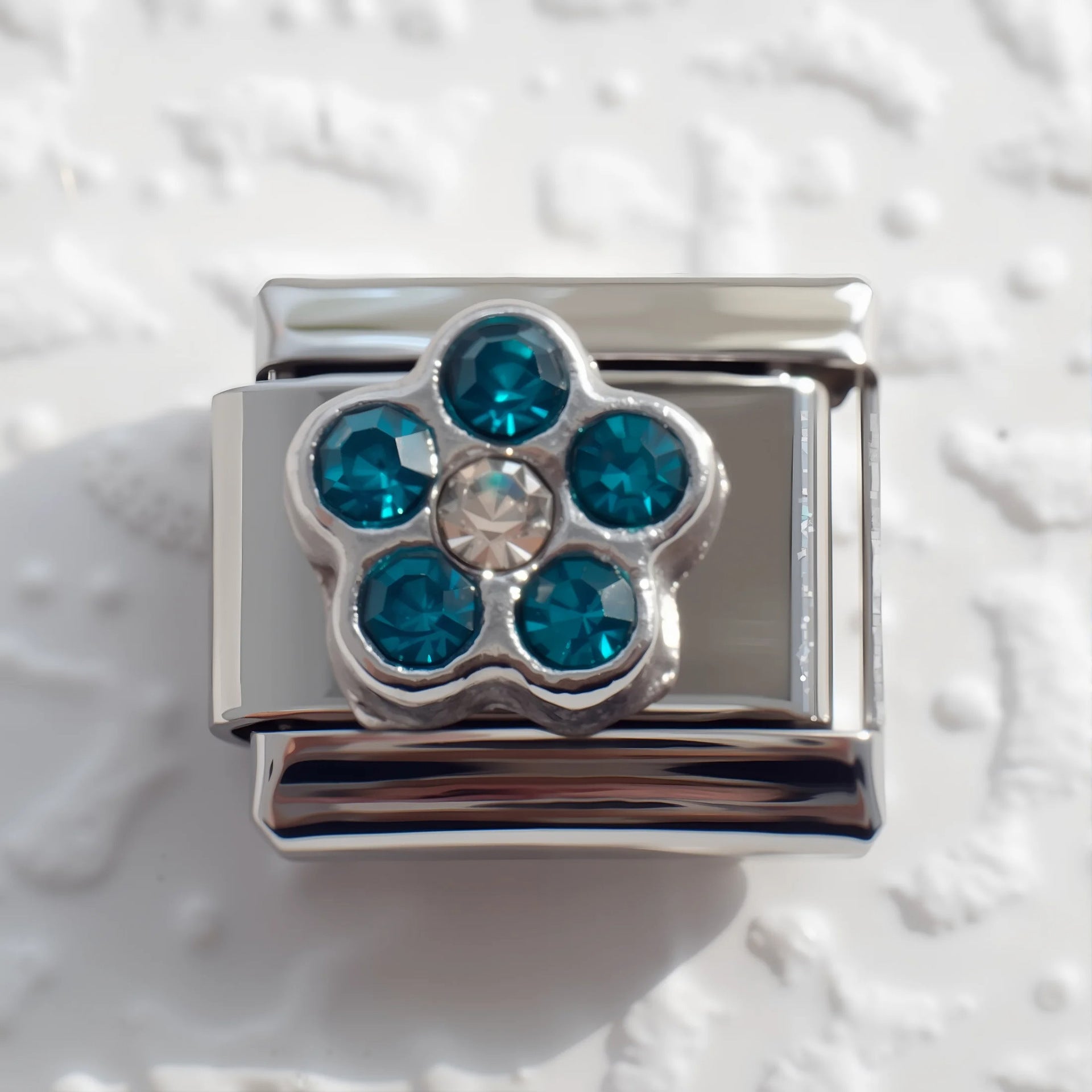 Wholesale 5pcs Italian Charm Bracelet 9mm DIY Splicing Flower Stainless Steel Composable Bracelet