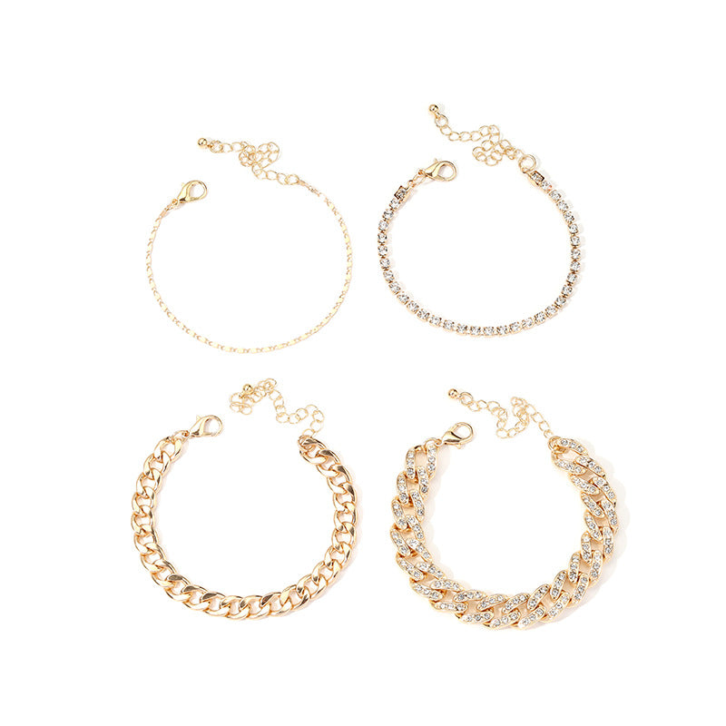 Wholesale Metal Chain Hipop Multi-layer Hand Jewelry Layered Bracelet Set ACC-BT-Yiran002