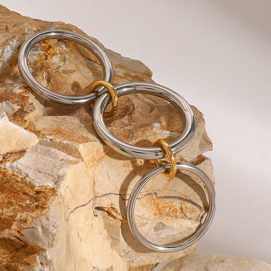 Wholesale  Stainless Steel Stacked Ring Personality Ring