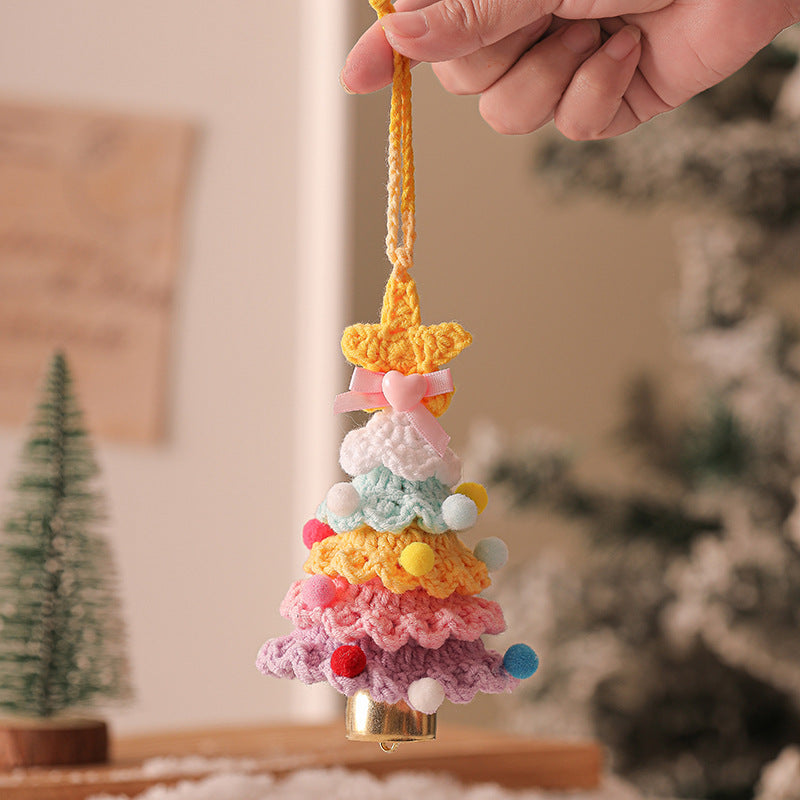 Wholesale  Plush  Pendant Wool Crocheted Christmas Tree Ornaments Decorations