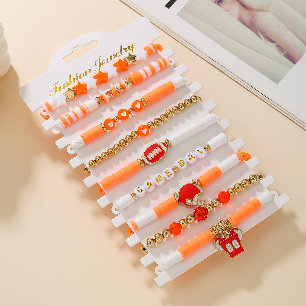 Wholesale  Rugby suit Multi-layer Stacked Love Letter Soft y Bracelet