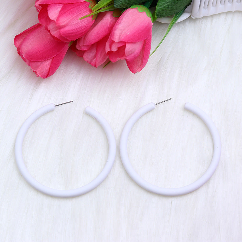 Wholesale  Large C Circle Earrings Acrylic Earrings