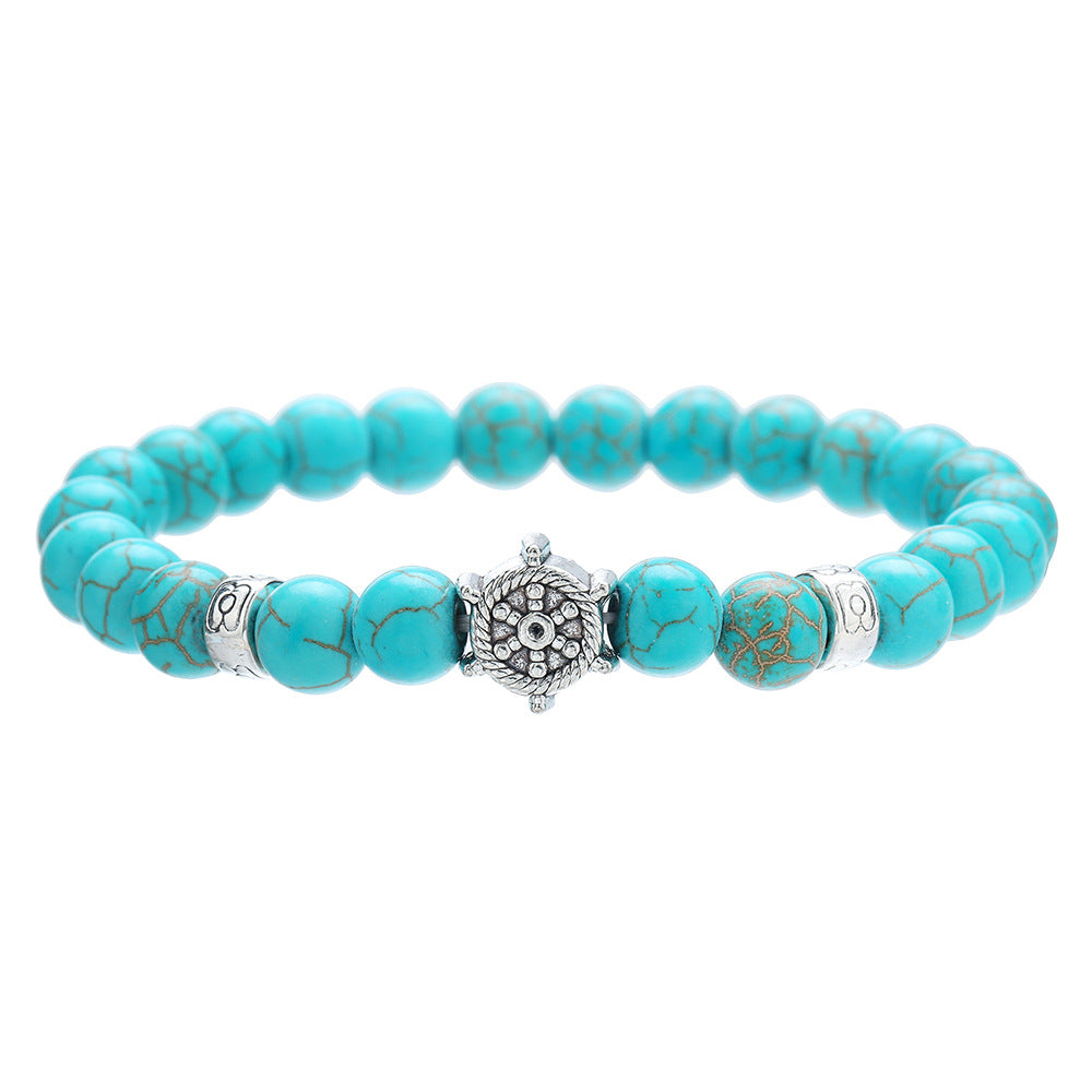 Wholesale 2pcs Turquoise Beaded Evil Eye Starfish Returnee Bracelet