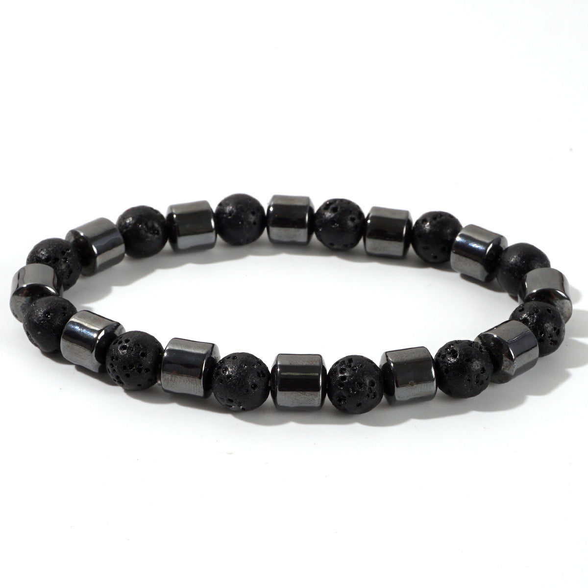 Wholesale Red Tiger Eye Natural Stone Beaded Bracelet Geometric Couple Style Elastic Jewelry Gift