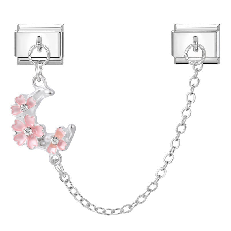 Wholesale 9mm Italian Charm Starter Bracelets DIY Double Hanger Stainless Steel Composable Bracelet