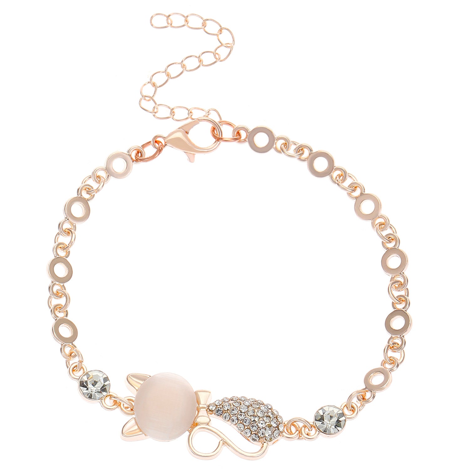 Wholesale  Cat's Eye Stone Cat Earrings Necklace Bracelet suit