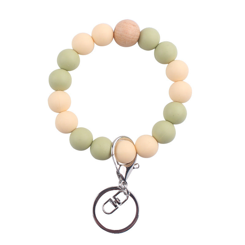 Wholesale Solid Color Silicone Beaded Wrist Keychain ACC-KC-GuangTian062