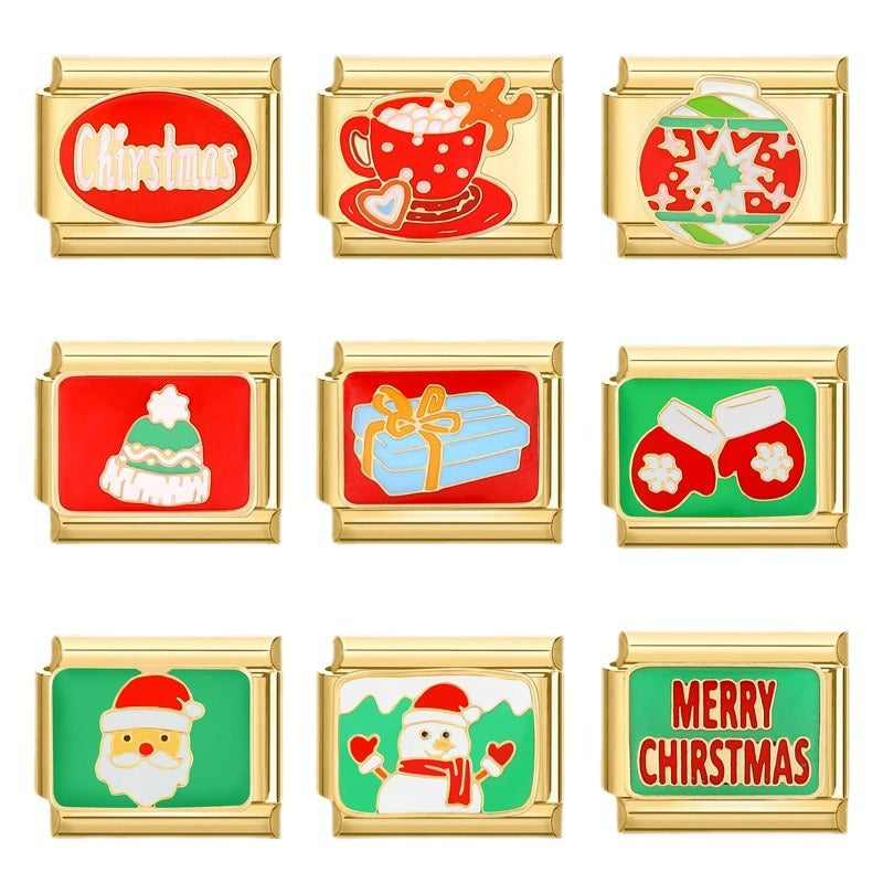 Wholesale Italian Charm Bracelet 9mm DIY Splicing Christmas Titanium Steel Composable Bracelet