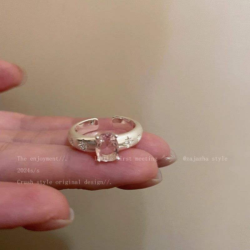 Wholesale Sweet Flower Ring Light Luxury  Delicate Ring