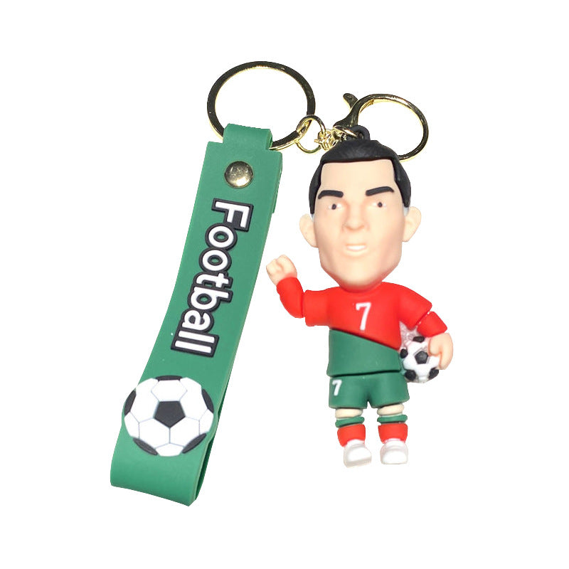 Wholesale World Cup Stars PVC Keychain Figurine Car Key Accessory for Football Fans