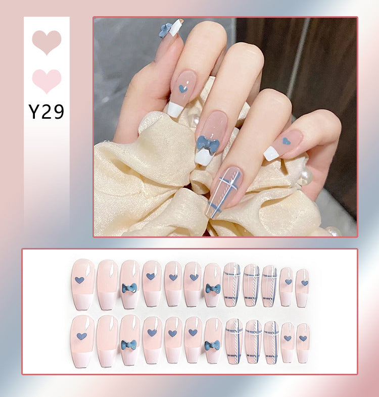 Wholesale 24 Pieces/box Diamond Butterfly Glitter Nail Art Press-on Nails Kits Nail Stickers ACC-NS-DiNa002