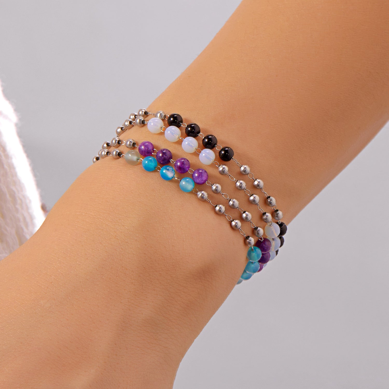 Wholesale Versatile Stainless Steel Colorful Beaded Bracelets