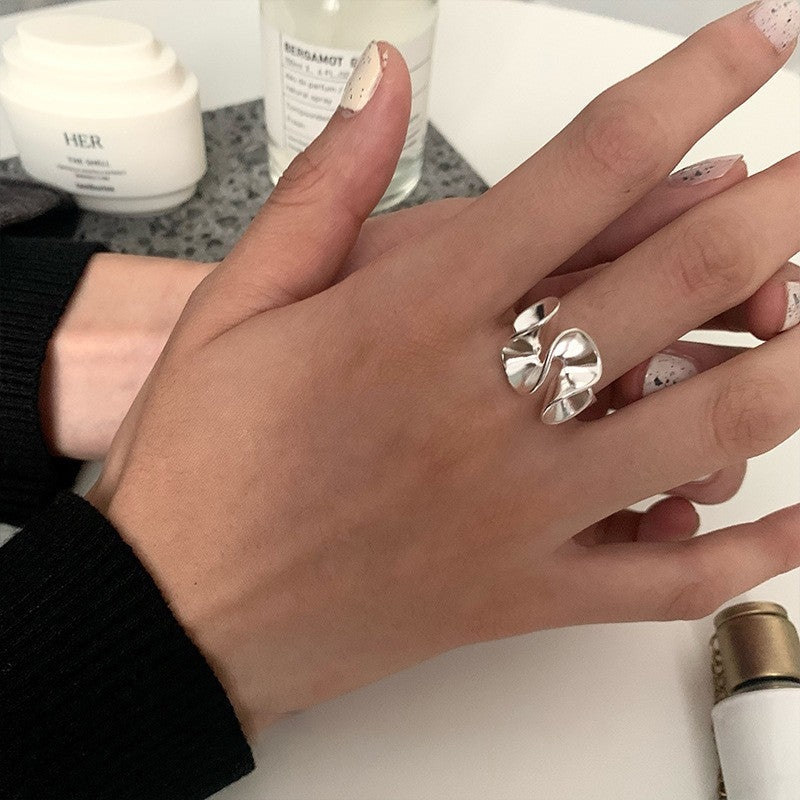 Wholesale Plain Circle Cream Flower Ring Retro Open Adjustable Ring ACC-RS-YaoFeng013