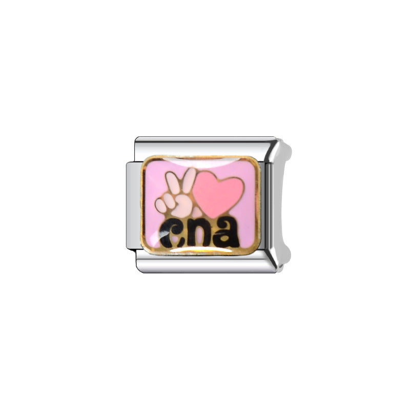 Wholesale Italian Charm Bracelet 9mm DIY Splicing Cute Creative Pendant Stainless Steel Composable Bracelet