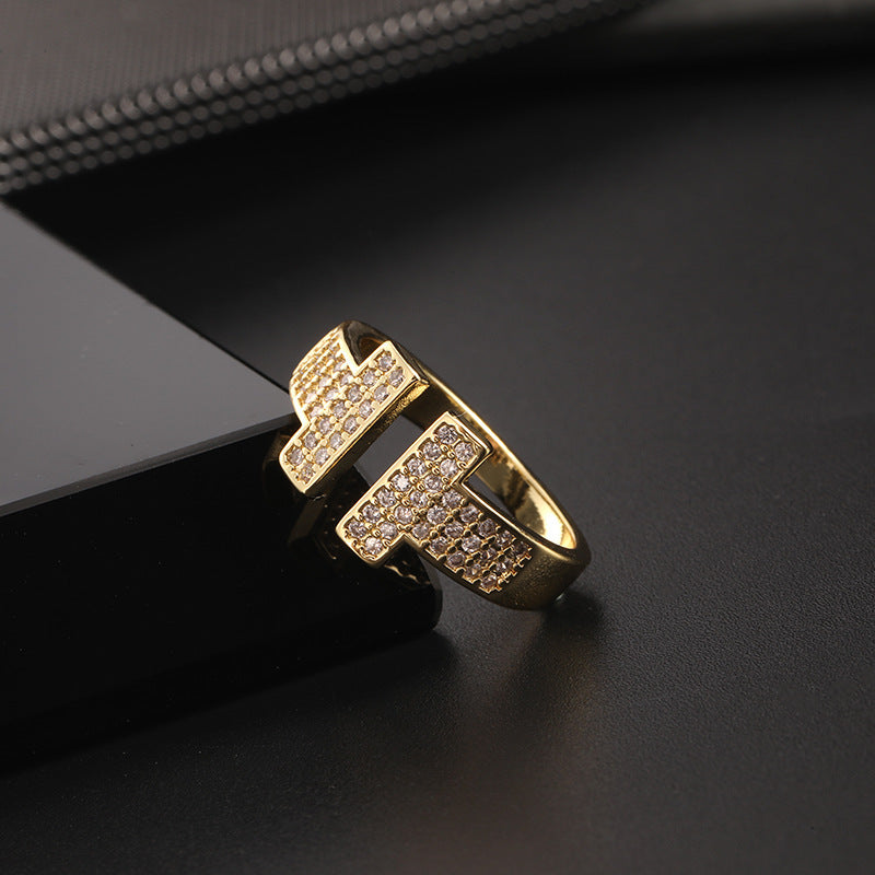 Wholesale Vintage Snake Design Copper Zircon Open Ring Trendy Women S Jewelry Accessory Gift