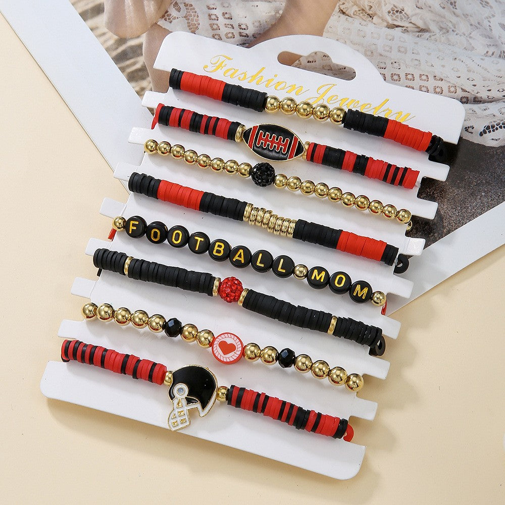 Wholesale  Rugby suit Multi-layer Stacked Love Letter Soft y Bracelet