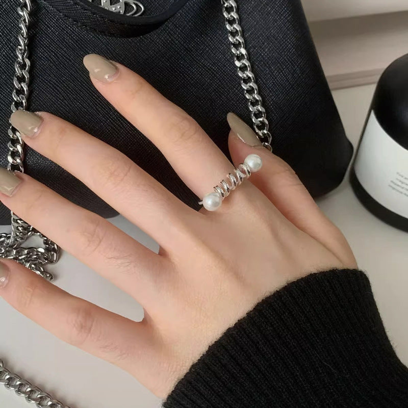 Wholesale 925 silver spring pearl ring