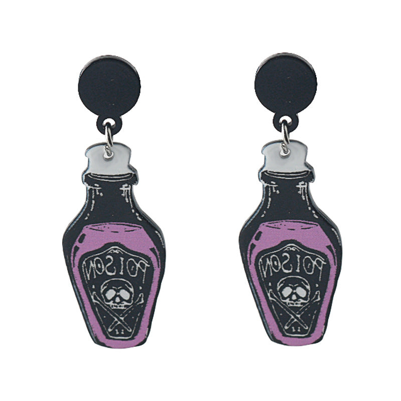 Wholesale Halloween Witch Claw Poison Bottle Earrings ACCVIP-ES-HX001