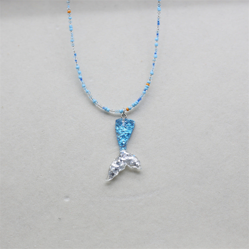 Wholesale Sequin Mermaid Tail Pendant Necklace